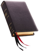 NKJV Single-Column Reference Bible (Comfort Print)-Black Premium Leather
