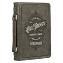 All Things Phil. 4:13 Bible Cover Classic Gray .