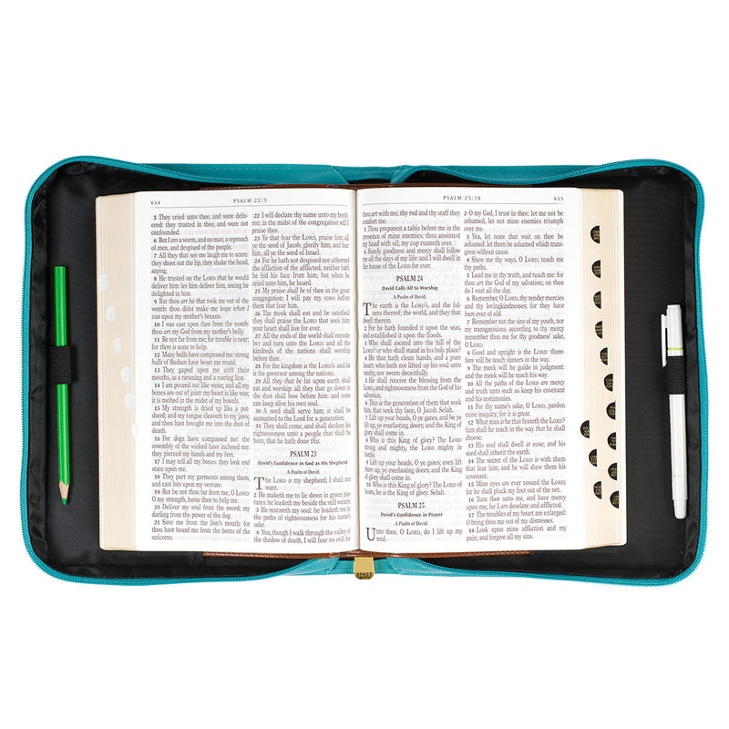 Amazing Grace Bible Cover Fashion Teal.