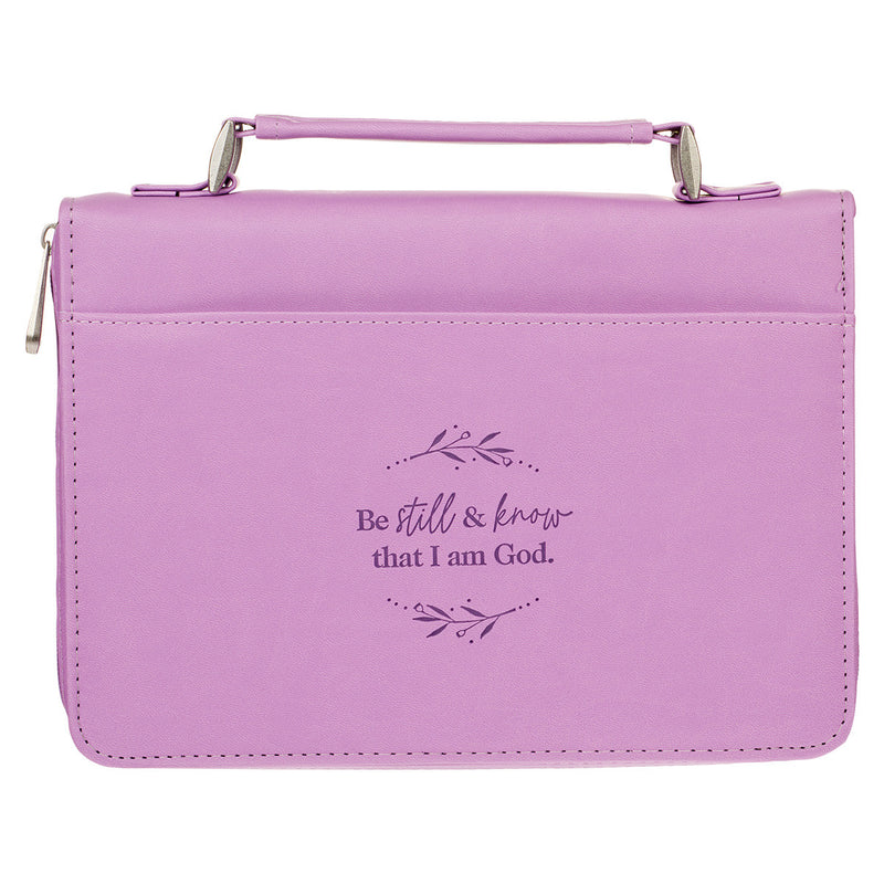 Be Still & Know Ps. 46:10 Bible Cover Fashion Purple .