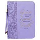 By Grace You've Been Saved Eph. 2:8 Bible Cover Fashion Lilac.