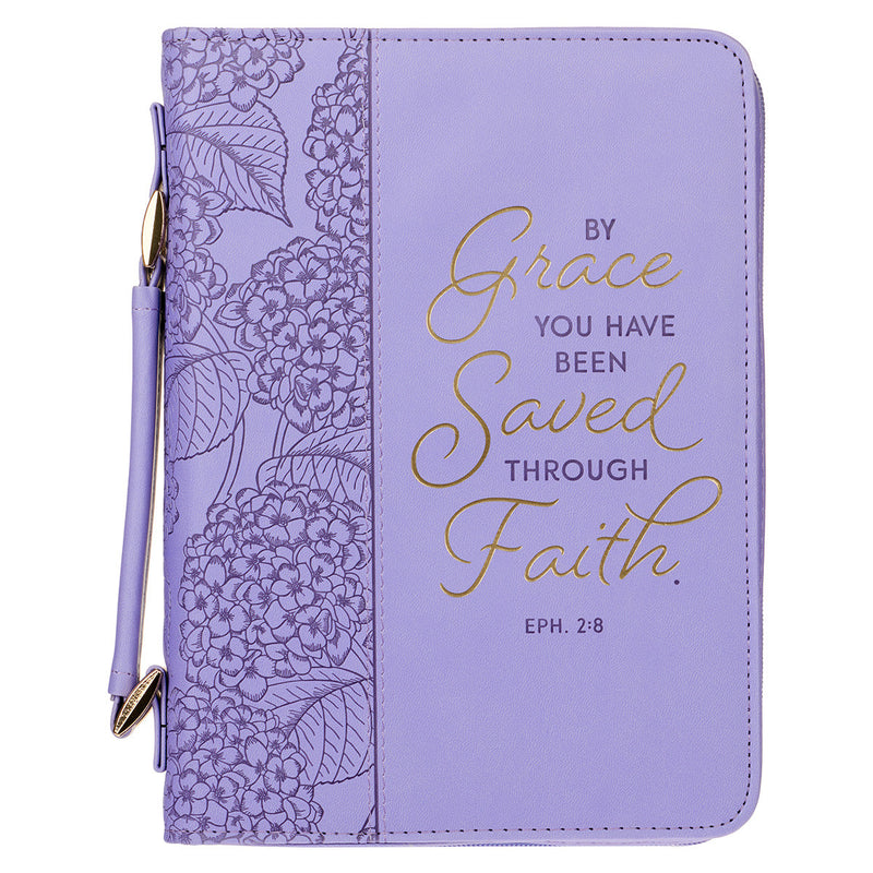 By Grace You've Been Saved Eph. 2:8 Bible Cover Fashion Lilac.