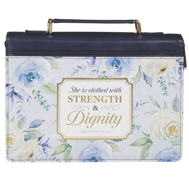 Strength & Dignity Prov. 31:25 Bible Cover Fashion Navy .