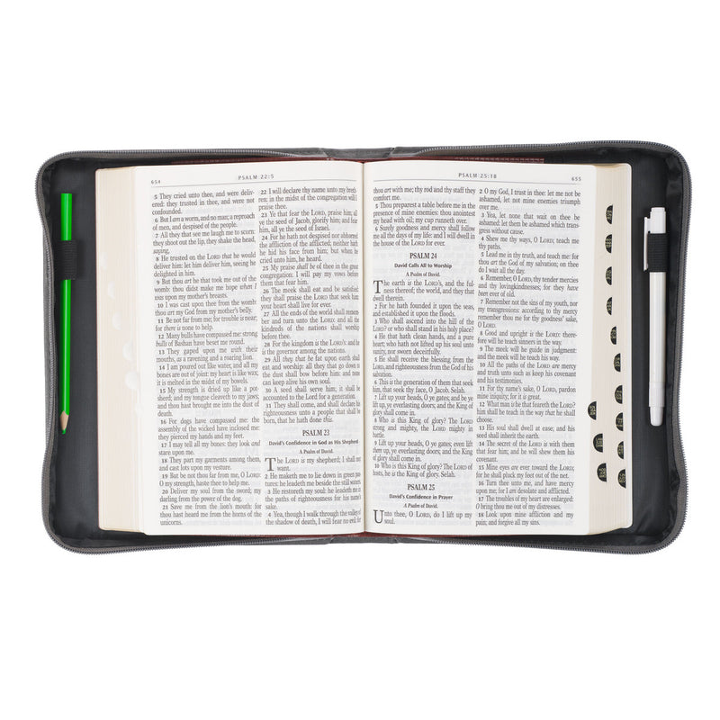 Gray Be Strong Eph. 6:10 Bible Cover Classic.