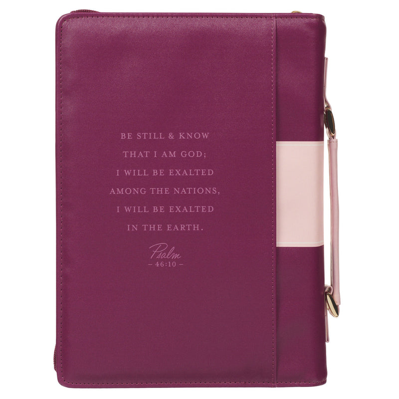 Bible Cover Fashion Burgundy Be Still Ps. 46:10.