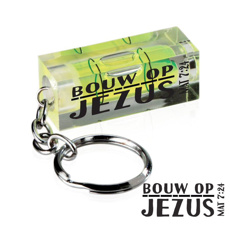 Bouw op Jezus waterpas sleutelhanger (prijs per stuk, verkoop per 3)