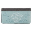 All Things are Possible Matt. 19:26 Card Wallet Teal/Gray 