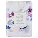 Trust in the Lord Prov. 3:5 Journal Classic Zip Purple Floral