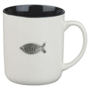 Jesus Badge Matt. 28:19 Mug White/Black