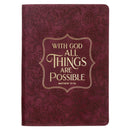 With God Matt. 19:26 Journal Classic Burgundy
