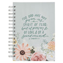 For God Has Not Given Us A Spirit of Fear 1 Tim. 1:17 Journal Spiral-bound Blue Floral