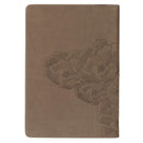Be Strong and Courageous Ash-brown Faux Leather Journal with Zipper Closure - Joshua 1:9
