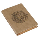 Be Strong and Courageous Lion Tan Faux Leather Journal with Zipper Closure - Joshua 1:9