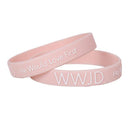 WWJD silicone bracelet pink