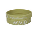 WWJD silicone bracelet sage