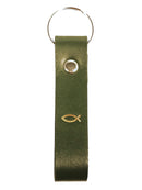 Ichthus fish keyring Fauxleather
