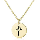 Cross with heart necklace gold stainless steel