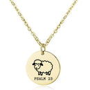 Sheep psalm 23 necklace gold stainless steel
