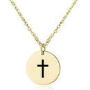Cross necklace gold stainless steel