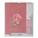 Calendar/Stationery set w/pen Rose & Hydrangeas Ecc. 3:11