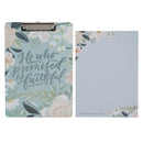 He Who Promised is Faithful Heb. 10:23 Clipboard w/Pad Blue Floral