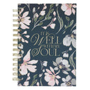It Is Well With My Soul Journal Spiral Blue Floral