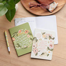 Good Gift and Rejoice Notebook Set Medium 2pc Cream Green Floral