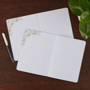 Joy comes in the morning Notebook Set Medium 2pc Blue Pink Floral