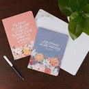 Joy comes in the morning Notebook Set Medium 2pc Blue Pink Floral
