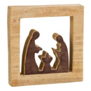 Wooden nativity scene brown