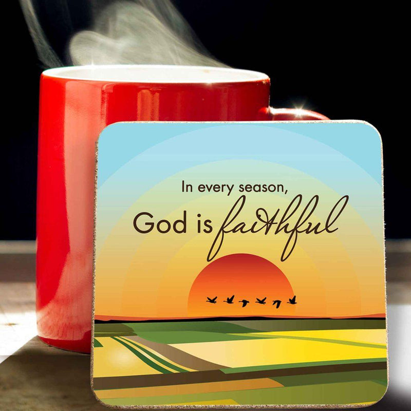 God is Faithful Christian Coaster