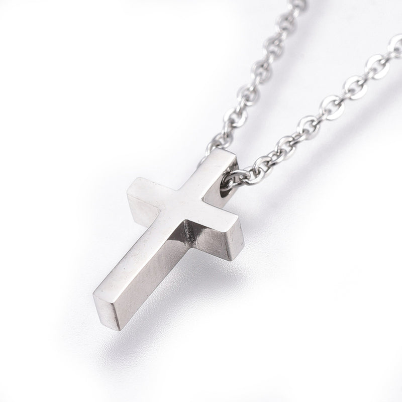 Cross stainless steel necklace 45cm