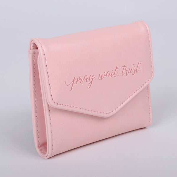 Pray Wait Trust Wallet PU Leather Women’s Pink