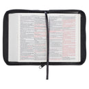 KJV Bible Mini Pocket Faux Leather Black w/zipper
