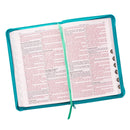 KJV Bible Deluxe Gift Faux Leather Turquoise w/zipper