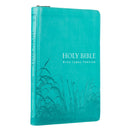 KJV Bible Deluxe Gift Faux Leather Turquoise w/zipper