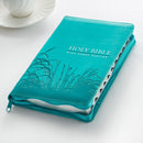 KJV Bible Deluxe Gift Faux Leather Turquoise w/zipper