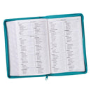 KJV Bible Deluxe Gift Faux Leather Turquoise w/zipper