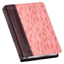 KJV Bible Compact Faux Leather Brown/Pink Leaf
