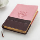 KJV Bible Thinline LP Faux Leather, Brown/Pink