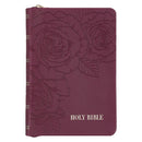 KJV Bible Compact Faux Leather, Merlot w/zipper