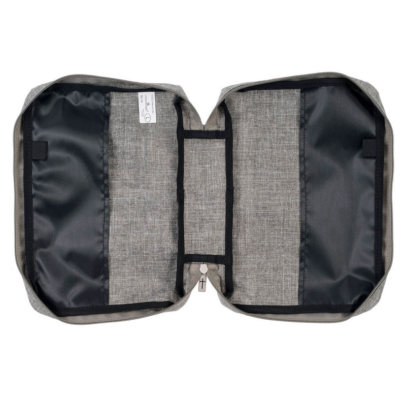 Sterke en moedige Jozua 1:9 Bijbelomslag grijs.