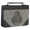 Be Strong Eph. 6:10 Bible Cover Classic Gray/Black .