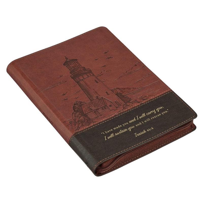 I Will Carry You Isa. 46:4 Journal Classic Zip Two-tone Brown