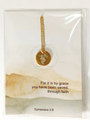 Cross with flowers necklace gold stainless steel