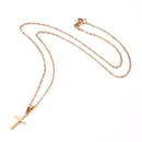 Cross stainless steel necklace 45cm gold-colored