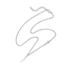 Cross stainless steel necklace 40cm silver-colored