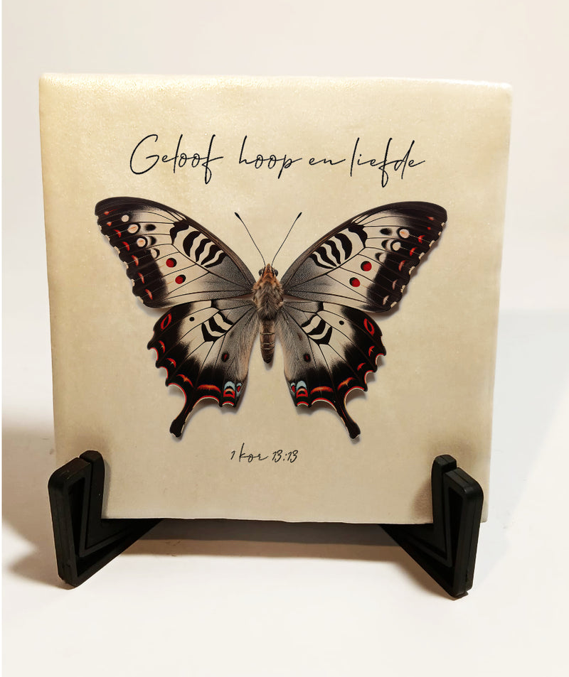 Geloof hoop liefde tegel 10x10cm