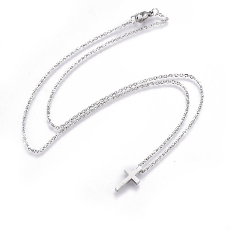 Cross stainless steel necklace 45cm