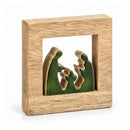Wooden nativity scene green